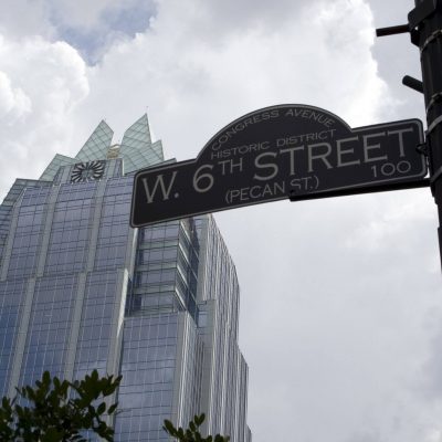 Image of a W. 6th Street sign in Austin.