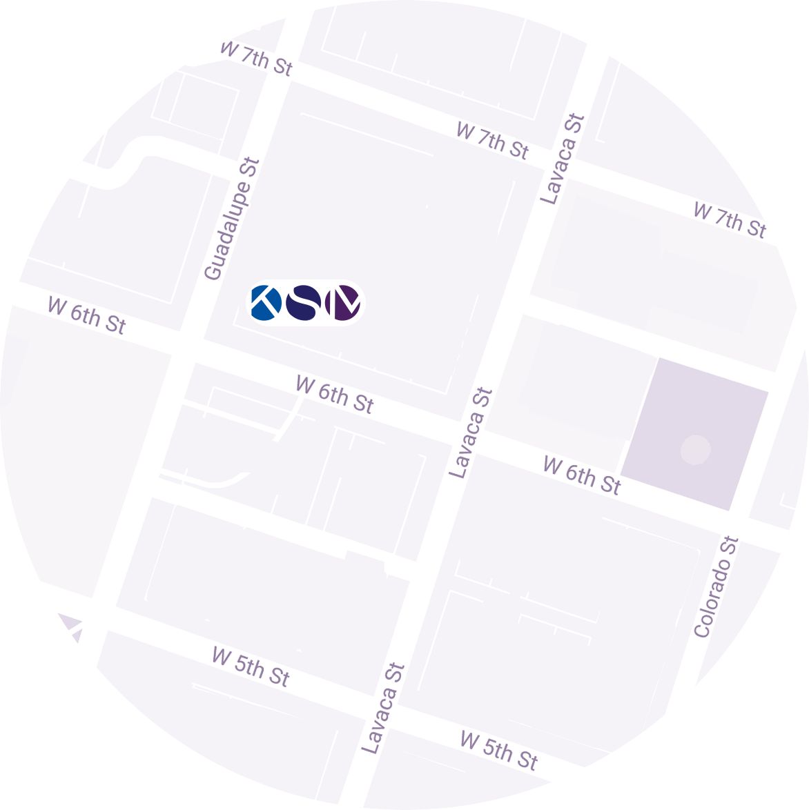 Map location of the KSM Austin office.